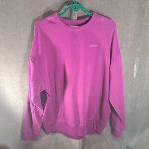 Roots Gender Free "One Crew" Purple Crew Neck Sweatshirt VG 3 = Women's M